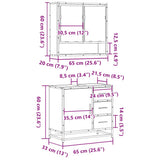 2 Piece Bathroom Furniture Set Smoked Oak Engineered Wood 3300927