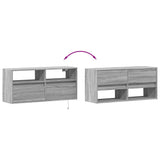 TV Wall Cabinet with LED Lights Grey Sonoma 100x31x45 cm 852339