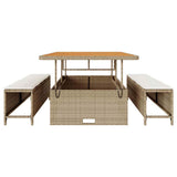 Garden Dining Set Beige Poly Rattan 42007908
