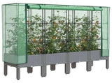 Raised Bed with Greenhouse Cover Rattan Look 160x40x140 cm 4015863