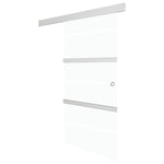 Sliding Door with Soft Stops ESG Glass and Aluminium 90x205 cm 288062