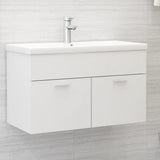 Sink Cabinet with Built-in Basin White Engineered Wood 3071279