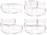 5 Piece Garden Lounge Set Wax Brown Solid Wood Pine 3216917