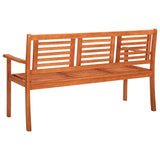 ZNTS 3-Seater Garden Bench 150 cm Solid Eucalyptus Wood 44399