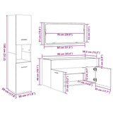 4 Piece Bathroom Furniture Set Concrete Grey Engineered Wood 3324875