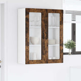 Wall Glass Cabinet PORTO Smoked Oak 80 x 31 x 100 cm 885510