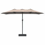 Garden Parasol Taupe 385 x 209 x 244 cm Polyester 42003286