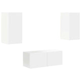 TV Cabinet Set Wall-mounted 6 pcs White Engineered Wood 3409060