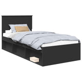 Bed Frame with Headboard Black 90 x 200 cm Engineered wood 3407932
