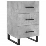 ZNTS Bedside Cabinet Concrete Grey 40x40x66 cm Engineered Wood 827688