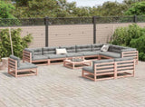 11 Piece Garden Sofa Set Solid Wood Douglas Fir 3299487