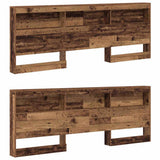 Storage Headboard with Shelf Old Wood 200 cm Engineered Wood 3335475