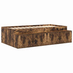 Storage Bed Frame with Drawer Smoked Oak 244 x 127 x 53.5 cm 3335561