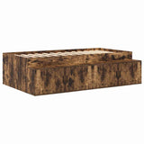 Storage Bed Frame with Drawer Smoked Oak 244 x 127 x 53.5 cm 3335577