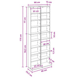CD Cabinet 2 pcs Black Oak 33 x 23.5 x 175 cm Engineered Wood 8012645