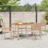 Garden Stacking Chairs 4 pcs Cream and Brown 54 x 56 x 90 cm 3403063