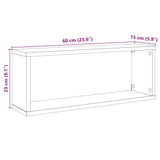 ZNTS Wall Cube Shelves 6 pcs Old Wood 60x15x23 cm Engineered Wood 856588