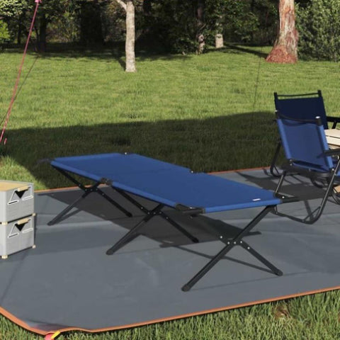 Folding Camping Bed Folding Manual Blue Oxford fabric 42003186