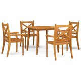 Garden Dining Set Natural Wood Solid Acacia Wood Medium Durable 3058000