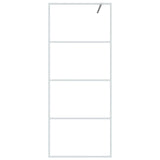 Walk-in Shower Wall White 80x195 cm Clear ESG Glass 152140