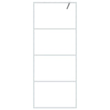 Walk-in Shower Wall White 80x195 cm Clear ESG Glass 152140
