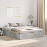 Storage Bed Frame Concrete Grey 150 x 200 cm Engineered Wood 3335384