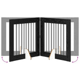 Dog Gate with Stands 2 pcs Black Oak 80 x 80 cm Engineered Wood 892073