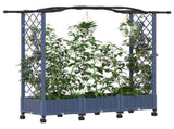 Raised Bed with Trellis and Roof Grey 169 x 40 x 129 cm PP 3423098