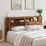 Storage Headboard with LED Old Wood Engineered Wood 3418702