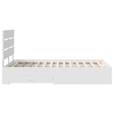 Bed Frame with Drawer White 120 x 190 cm Engineered Wood 3411996