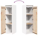 Wall Cabinet White 30x30x100 cm Solid Pinewood 813507