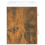 Sink Cabinet with Built-in Basin Smoked Oak Engineered Wood 3120179