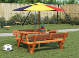 Picnic Table for 4 Kids with Umbrella Solid Wood Fir 3281619