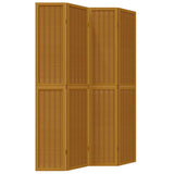 Room Divider 4 Panels Brown Solid Wood Paulownia 358820