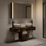Bathroom Cabinet Set 4 pcs Smoked Oak Engineered Wood 3406267