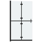 Foldable Walk-in Shower Wall Frosted ESG Glass 80x190 cm 151193