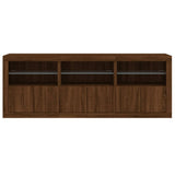Sideboard with LED Lights Brown Oak 181.5x37x67 cm 3209008