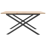 ZNTS Coffee Table X-Frame 90x90x45 cm Solid Wood Pine and Steel 3282687