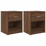 Bedside Cabinets 2 pcs with Drawer Brown Oak 40x34x50 cm 858780