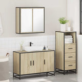 3 Piece Bathroom Furniture Set Sonoma Oak Engineered Wood 3301011