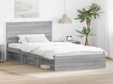 Bed Frame Grey Sonoma 100 x 200 cm Solid Pine Wood 3411051