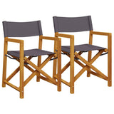 Folding Director Chairs 2 pcs Dark Grey Fabric 365838