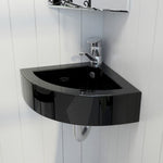 ZNTS Wash Basin with Overflow 45x32x12.5 cm Black 141924