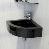 ZNTS Wash Basin with Overflow 45x32x12.5 cm Black 141924