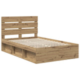 Bed Frame Artisian Oak 120 x 190 cm Solid Pine Wood 3411775