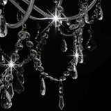 Chandelier with Beads Silver 8 x E14 Bulbs 281606