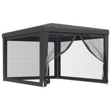 Party Tent with 4 Mesh Sidewalls Anthracite 3x4 m HDPE 319234