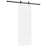 Sliding Door White and Black 73.5 x 198.5 cm Solid Pine Wood 3333495