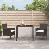 Garden Chairs with Cushions 2 pcs Brown Poly Rattan 362518