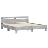 Bed Frame Concrete Grey Engineered Wood Double Modern Bed Frame 3207395